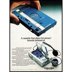 1981 Toshiba Cassette Tuner KT-S2 Portable Stereo Vintage Print Ad Wall Art